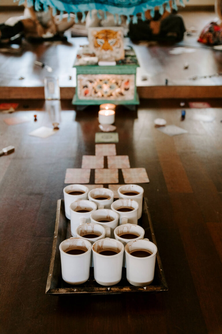 Cacao ceremony at training for becoming a certified yoga instructor