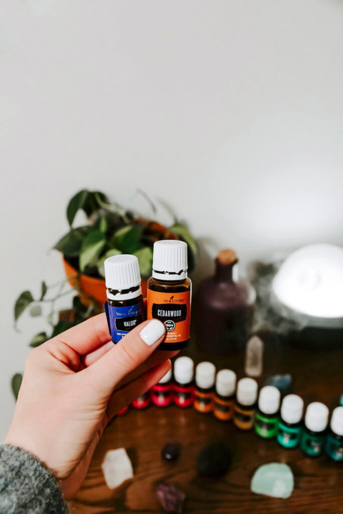 Cedarwood and Valor essential oils in the diffuser help promote sleep