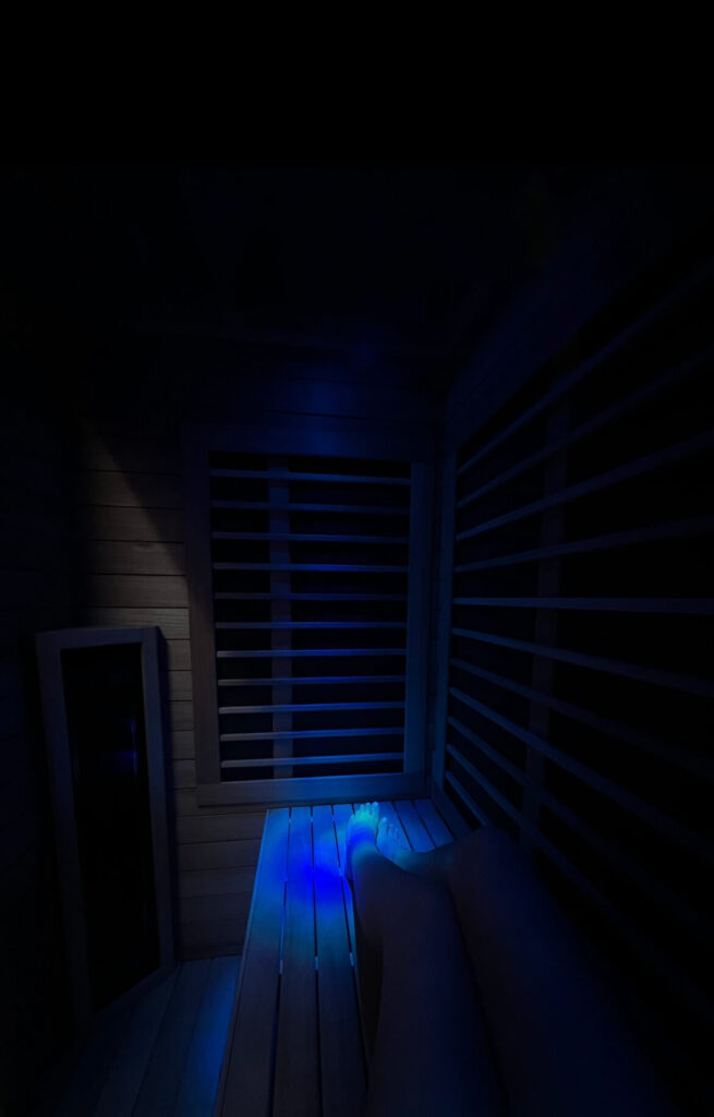 Heat therapy from the infrared sauna supports overall wellness.